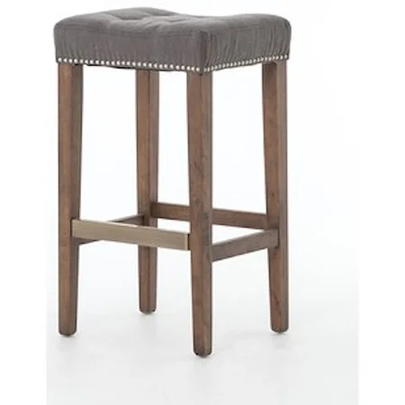 Sean Bicast Leather Barstool w/ Kickplate